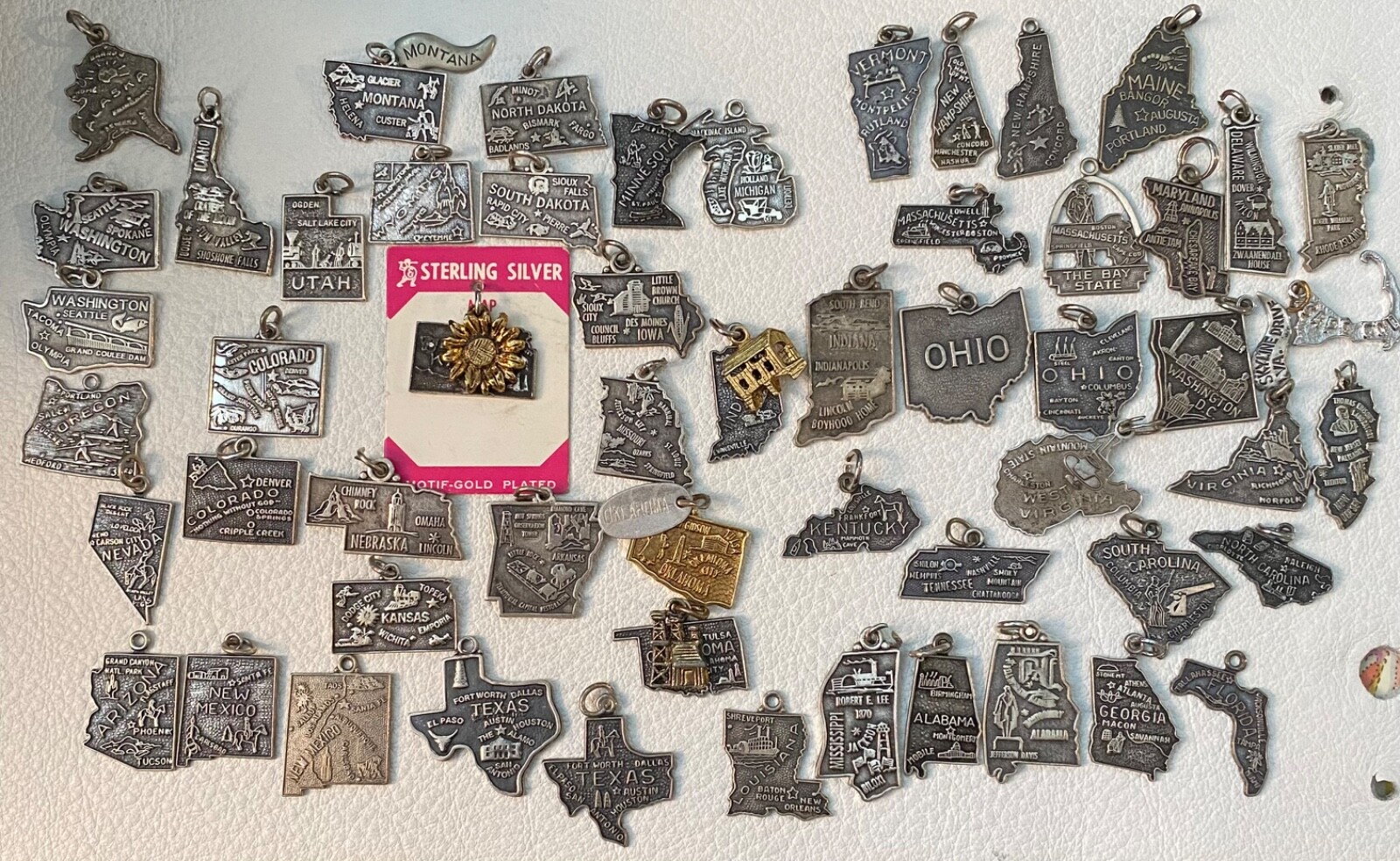 Vintage Sterling Silver US Map Charms CHOICE