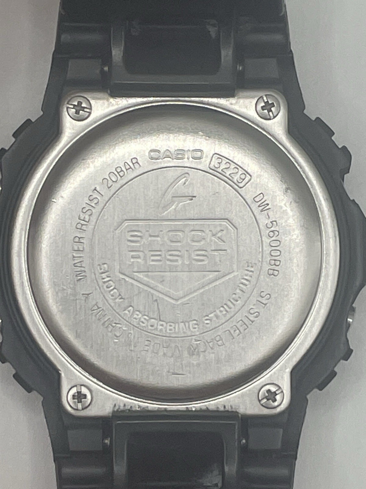 Casio G-SHOCK DW-5600BB All Black Digital Watch Module 3229 Used Face Scratches
