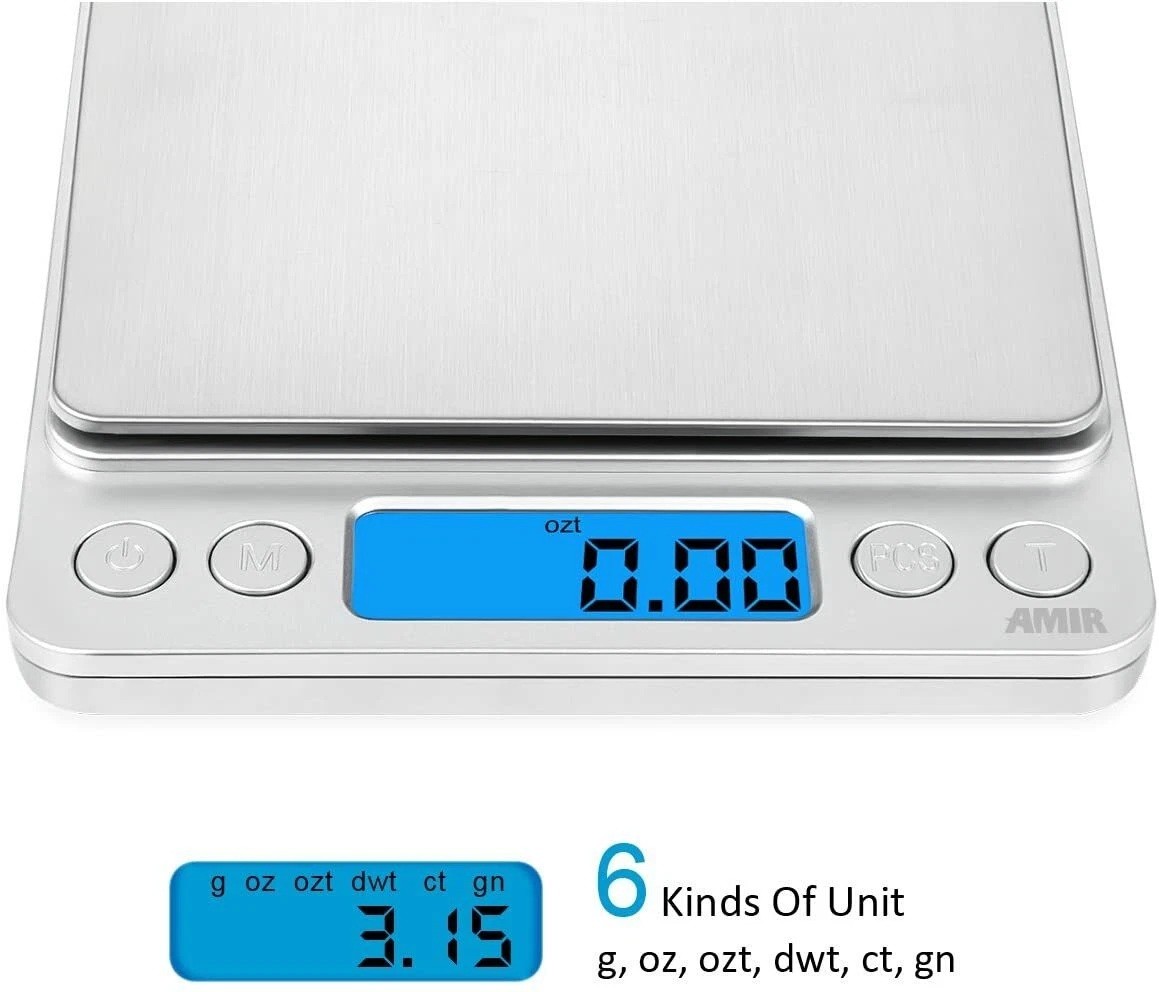 Digital Weight Scale Kitchen Jewelry Gold Grain Food MiniSize Gram 3000g x 0.1g