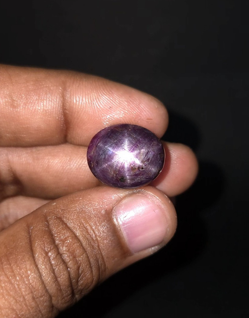 Natural 31.70 ct Star Ruby Purplish red Oval untreated loose gemstone Cabochon