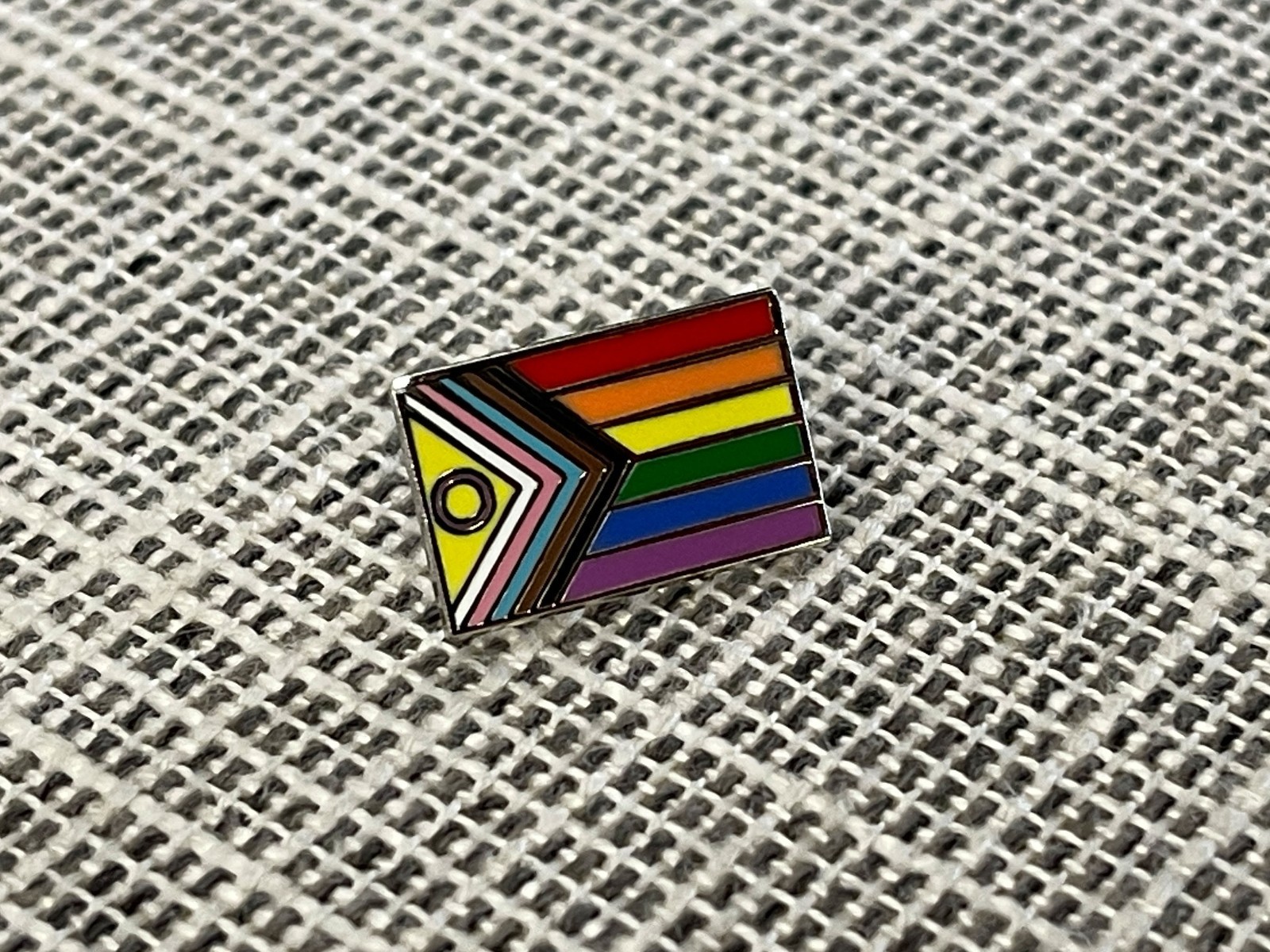 Small Progress Pride Flag Enamel Pin – LGBTQIA+ Ally Accessory (0.75″)