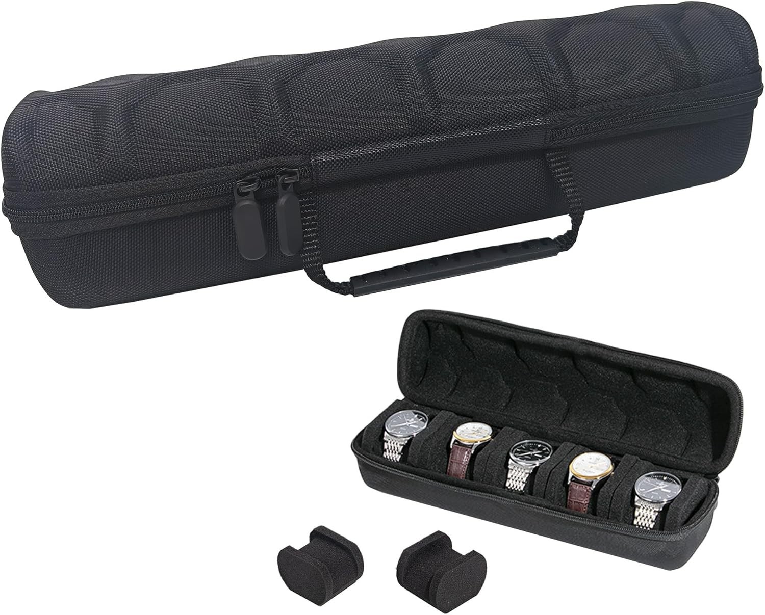 Travel Watch Storage Case 5 Slot Watch Organizer Box Portable Protective Holder