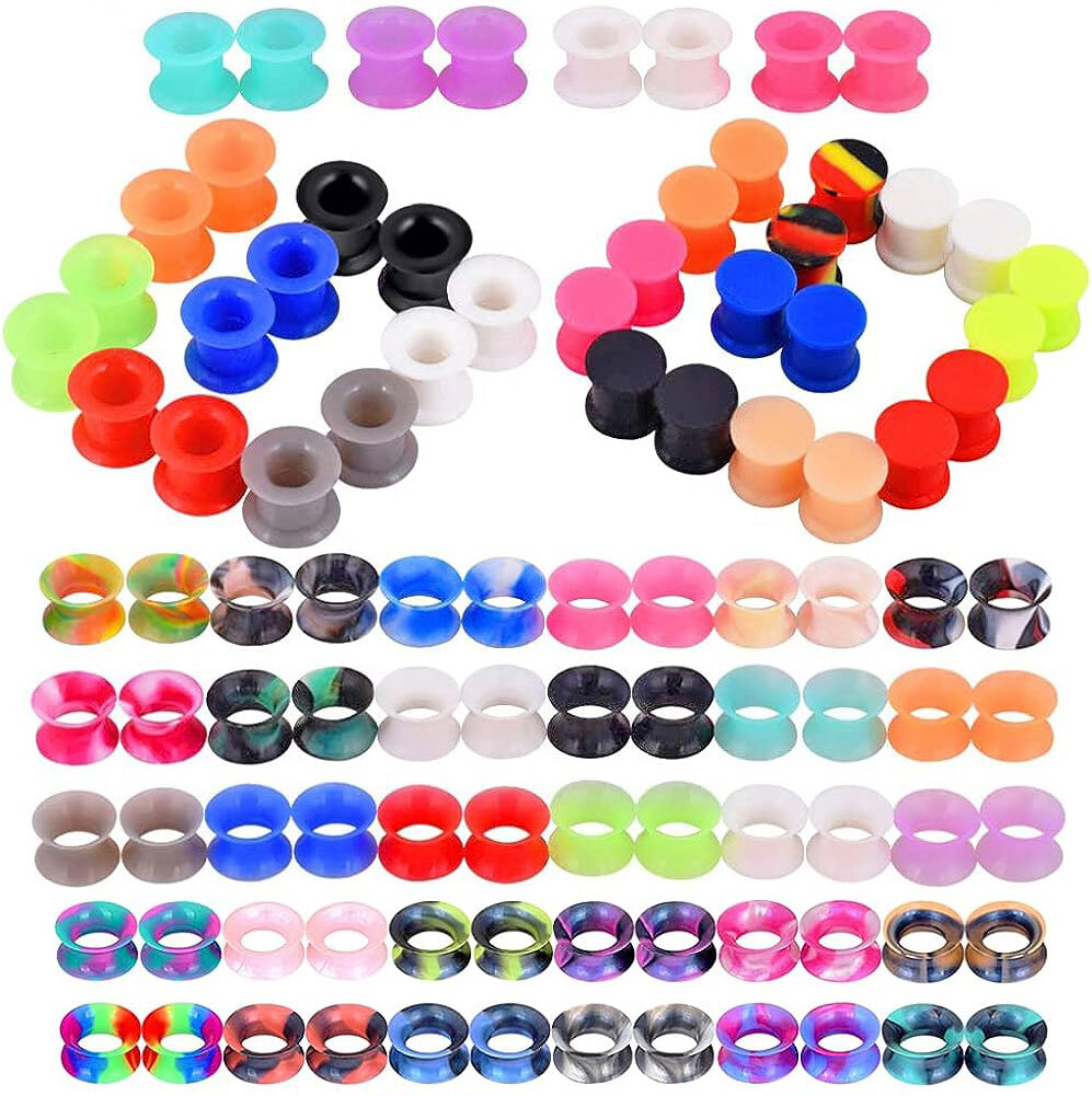 10pcs Wholesale Ear Plugs Double Flared Tunnels Mix Style Expander Gauge 2g-3/4″