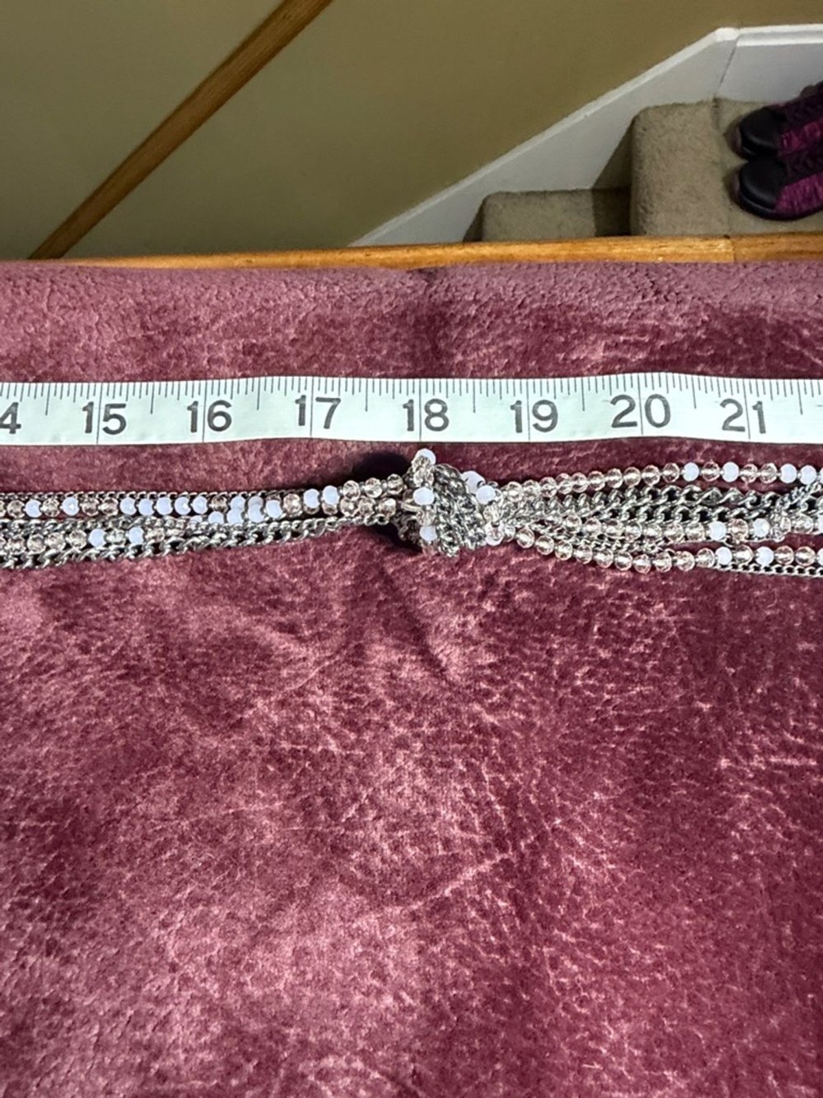 Simply Vera Wang Multi-Strand Gray and Pink Knot Pendant Necklace