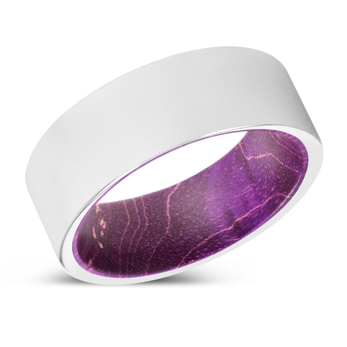 JAMEL | Tungsten Purple Wood Inlay Ring 8mm