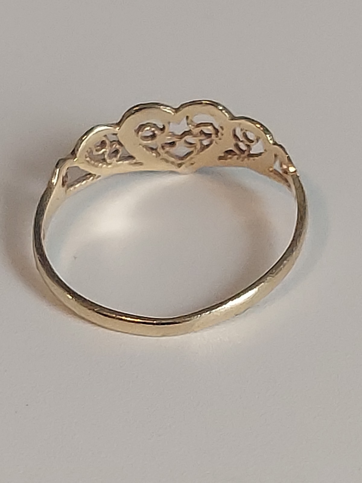 14K Gold Heart Filigree Ring Size 2.5 Pinky Tiny Ring 0.55g Tested