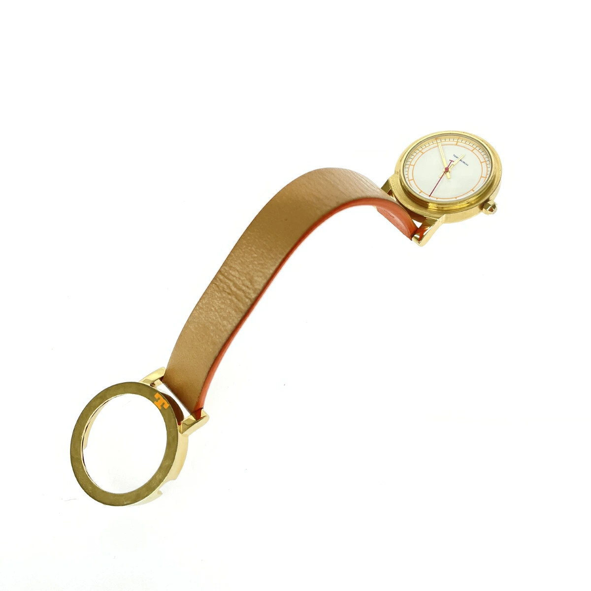 TORY BURCH Bracelet Watch Quartz SS Leather TBW6000 Ellsworth Gold Color Beige L