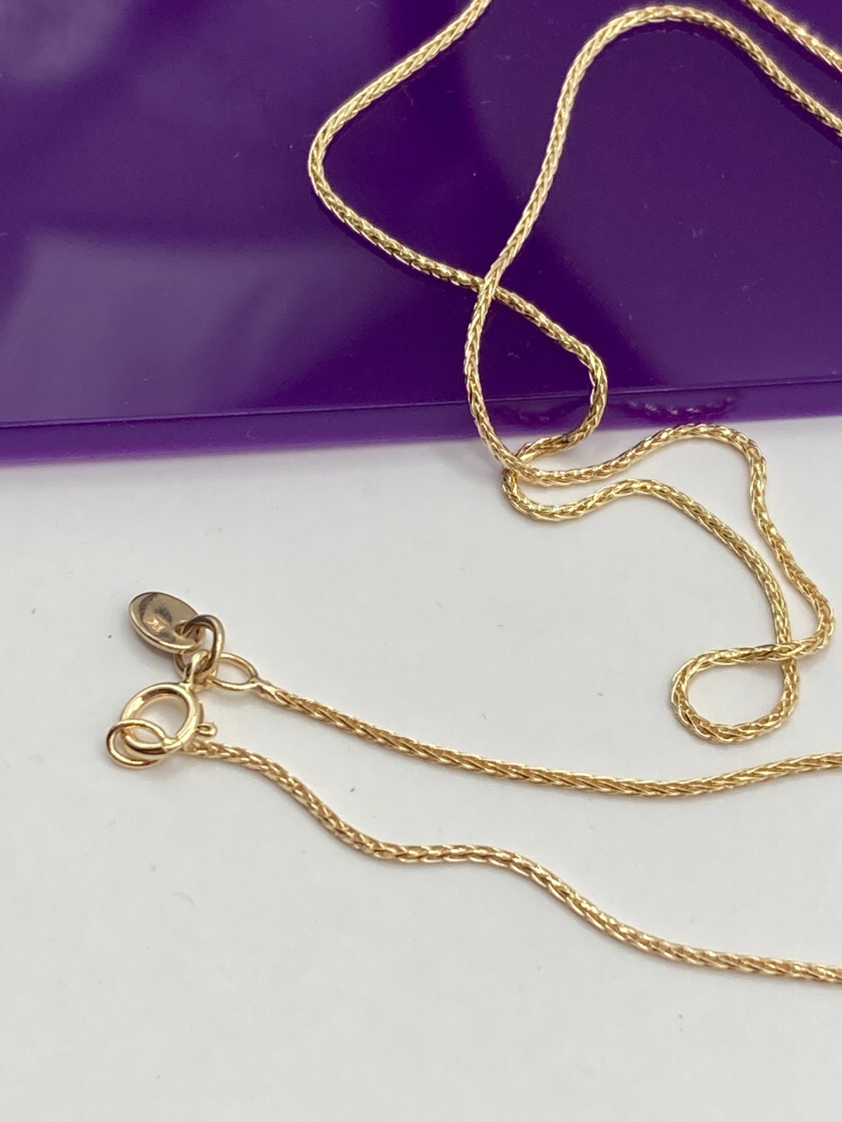 solid 10k gold wheat chain 1.25mm necklace