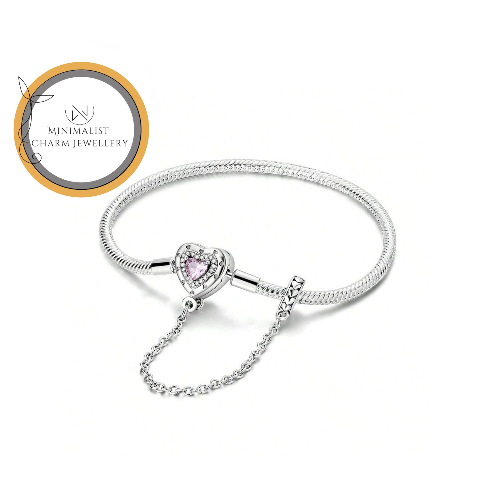 Heart Safety Charm Bracelet, Bracelet For Charm, Safety Heart Bracelet