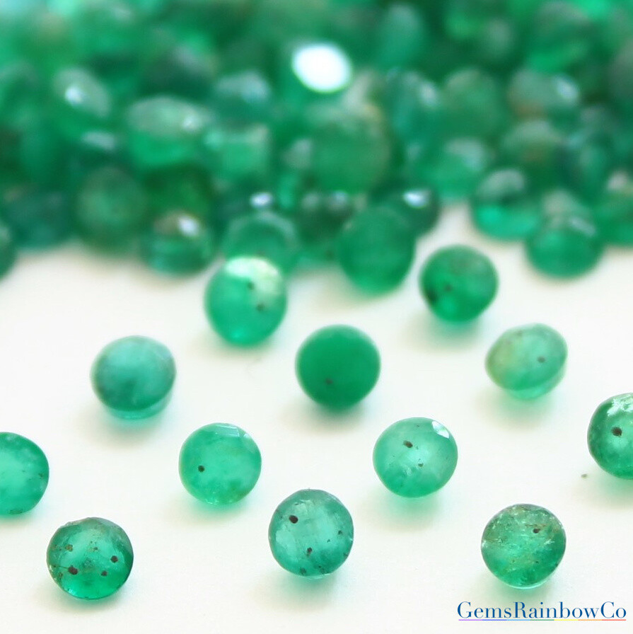 Natural Green Round, Zambian Emerald, Green colour, 2 mm To 5mm, #826