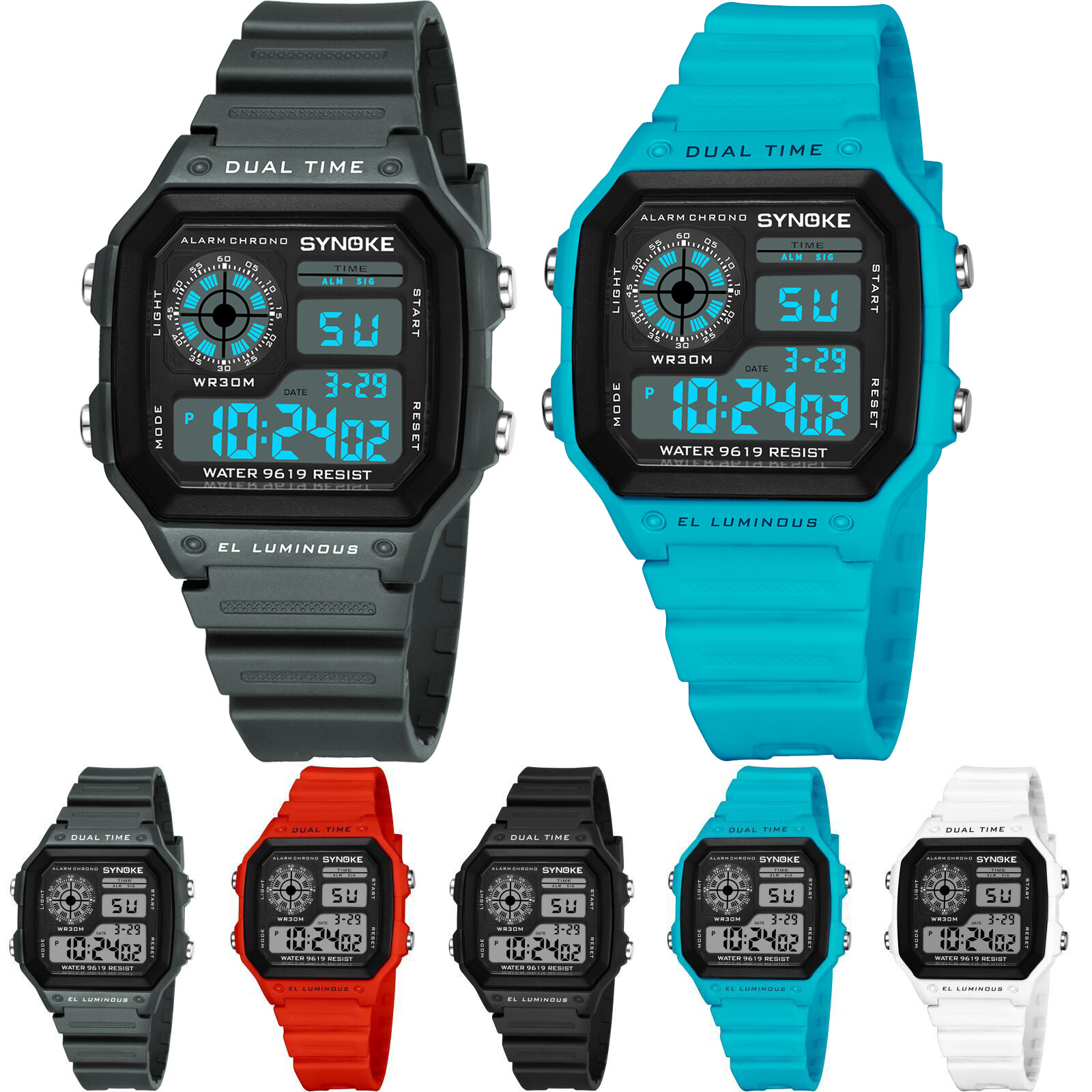 Men’s Military Sports Watch LED Screen Large Digital Face Waterproof Wristwatch