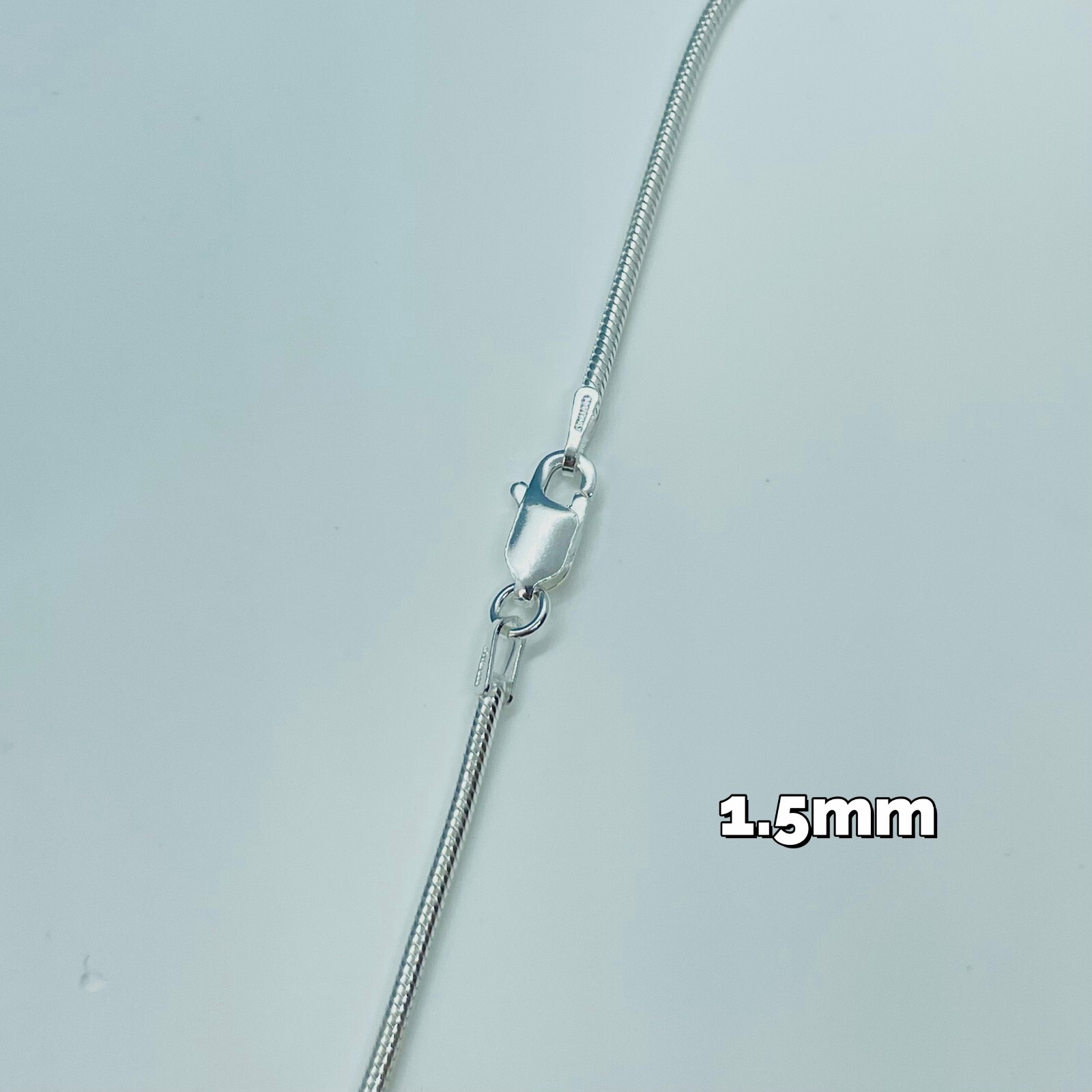 Sterling Silver Snake Chain Necklaces & Bracelets 1.5mm Sizes 7 – 30 inch