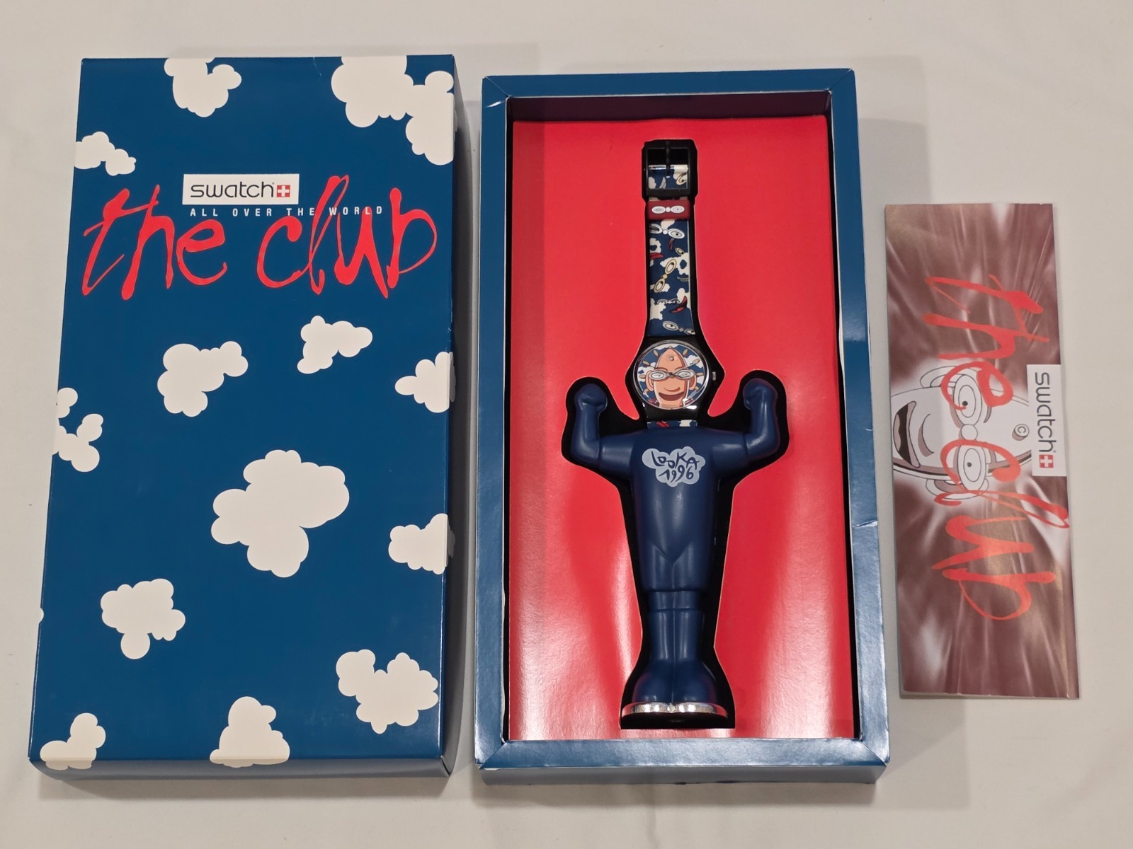 Rare 1996 Swatch Looka GZ700 Swatch Club Special Edition Watch Boxed Set 90s