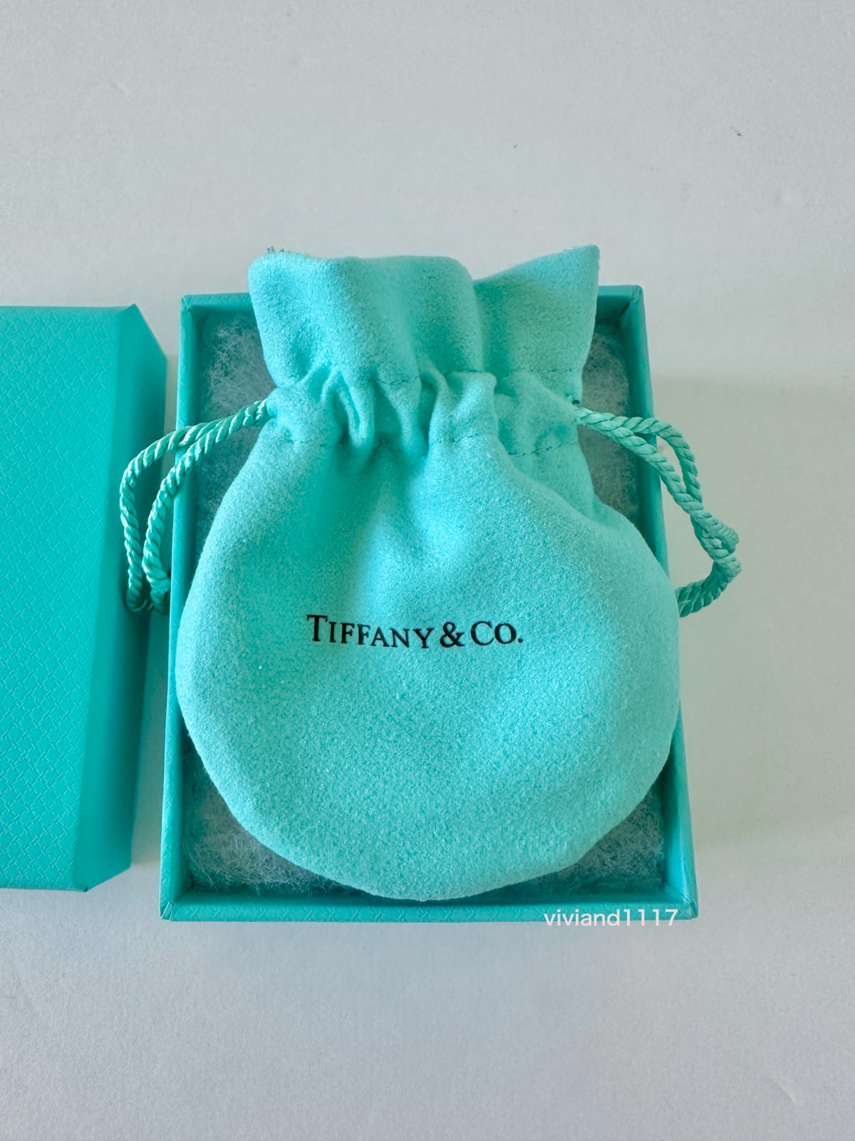 Tiffany & Co Empty 3.75″ x 3″ x 1.5″ Blue Gift Box/ Pouch/shopping bag 3pc set