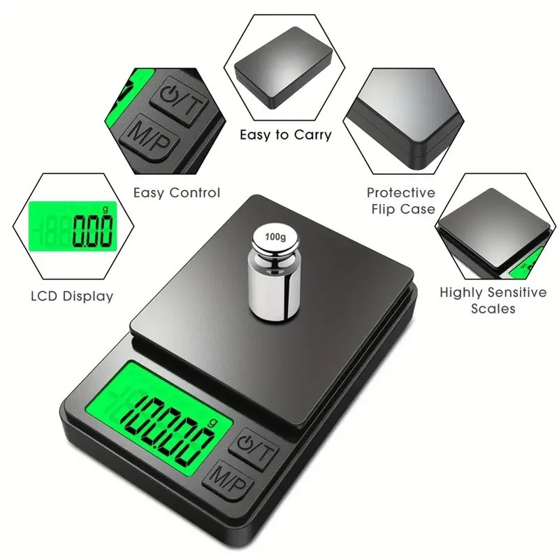 Pocket Scale, 1000G X 0.01G Precision Gram Scale, Small Digital Scale Grams Ounc