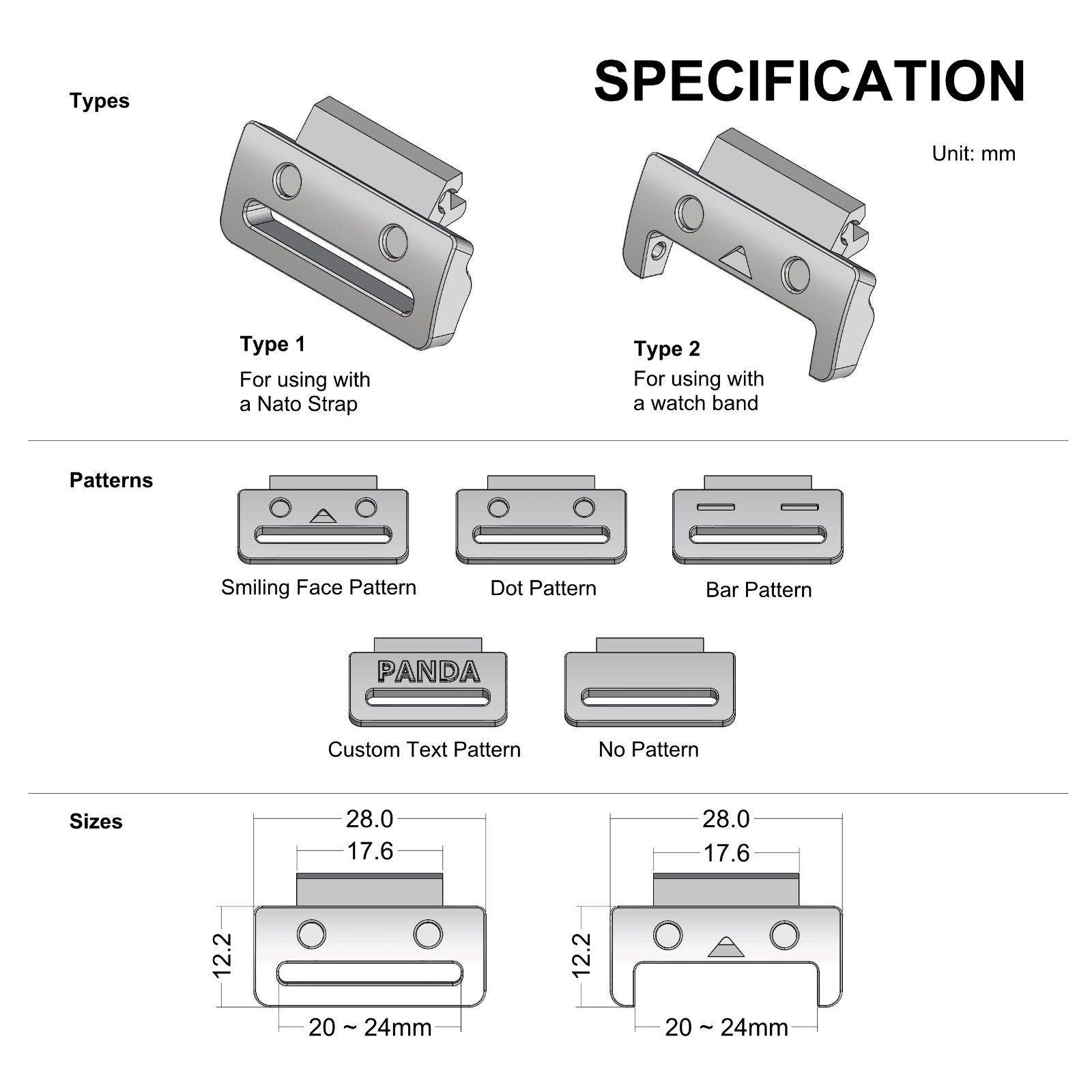 Tough Resin Strap Adapter For Casio AE1600 Digital Series Watch