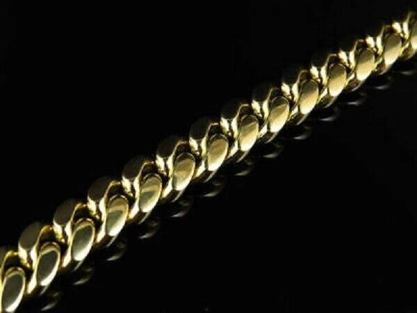 10Ct Round Cut Diamond Miami Curb Cuban Link Men’s Bracelet 14K Yellow Gold Over