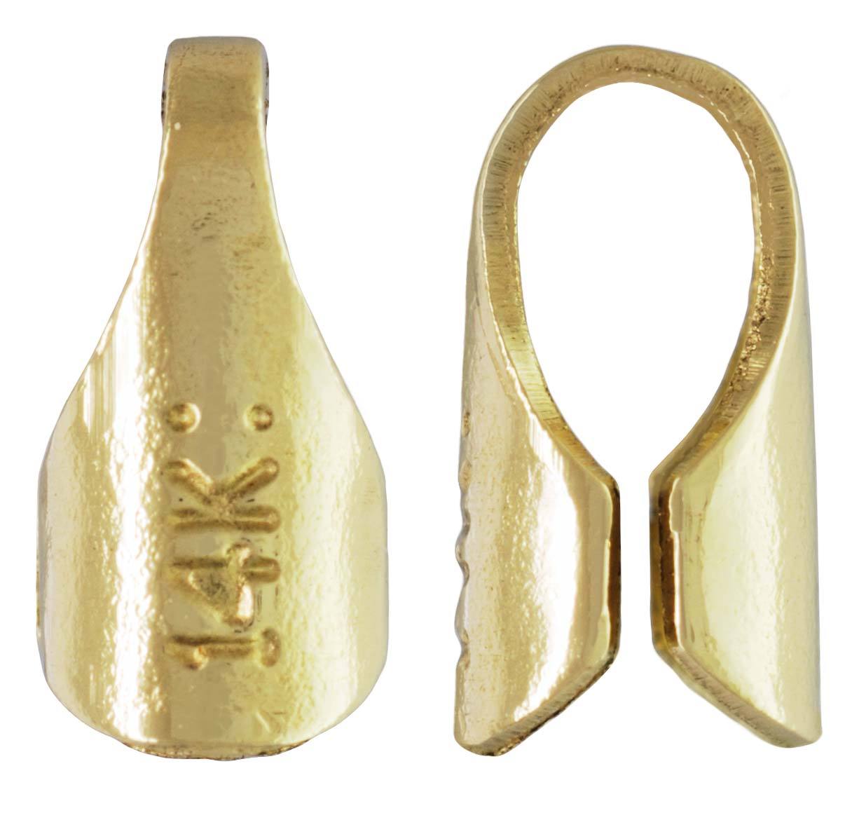 14k Solid Yellow Gold Round Chain End with Solder Endcaps Tabs 2mm 2.5mm 3mm 4mm
