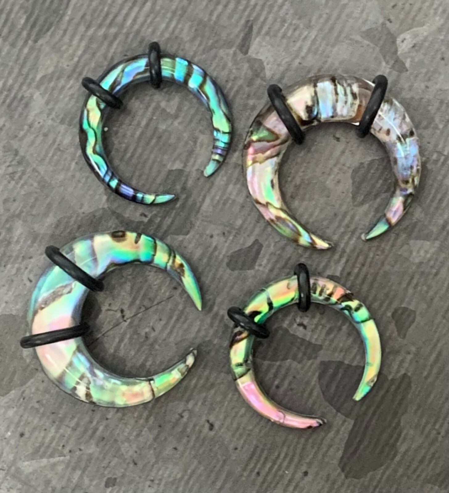 PAIR Organic Abalone Resin Buffalo Tapers Plugs Expanders Tunnels Gauges Pincer