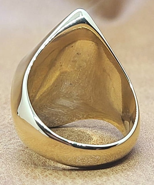 1% One Percent Red/Gold Motorcycle Outlaw Biker Stainless Ring Sz 7 thru 16