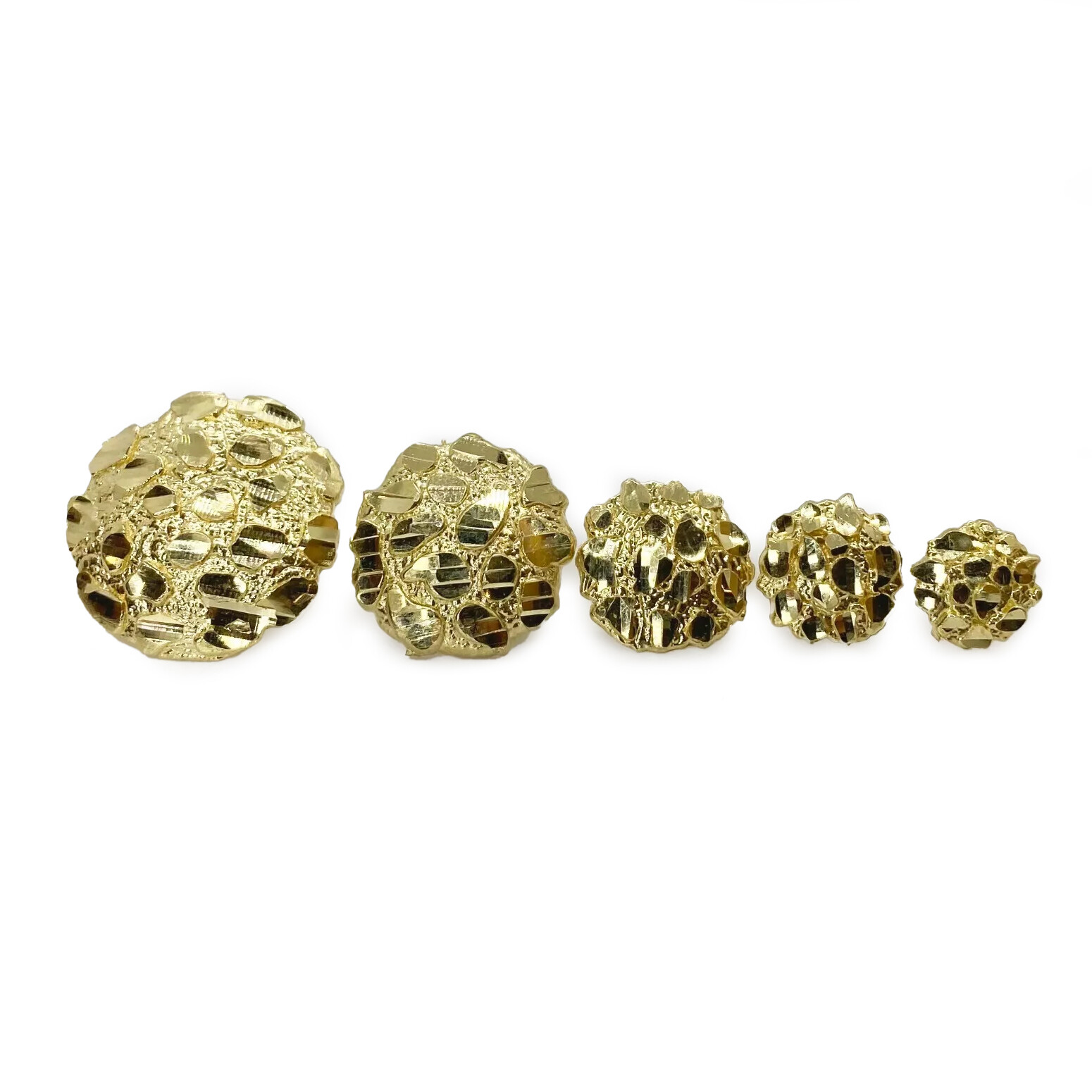 Brass 14K Solid Nugget Cookie Earring Earrings Bling Stud Type Fashion Jewelry