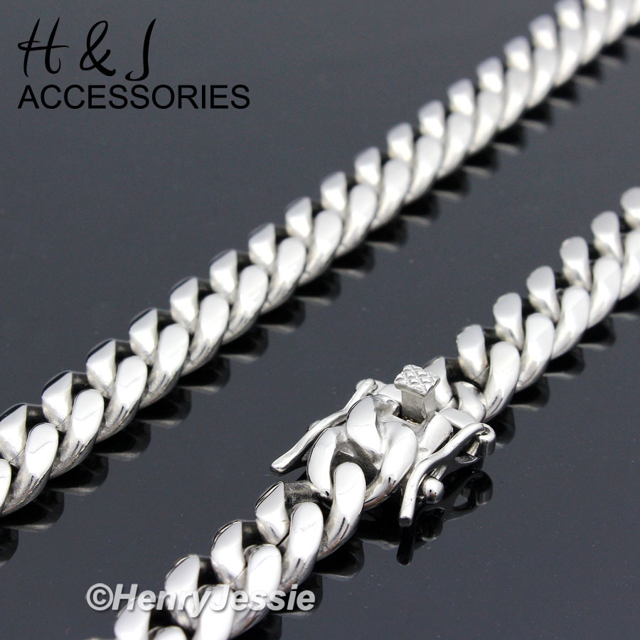 18-40″MEN 316L Stainless Steel 12mm Silver Miami Cuban Curb Chain Necklace*SN154