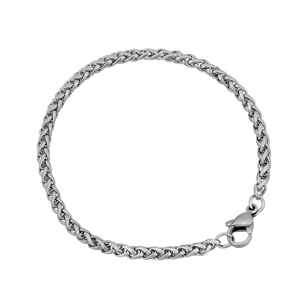 316 Stainless Steel Wheat Bracelet Lobster Silver 6.7″ 7″ 7.4″ Inch 3mm Z187