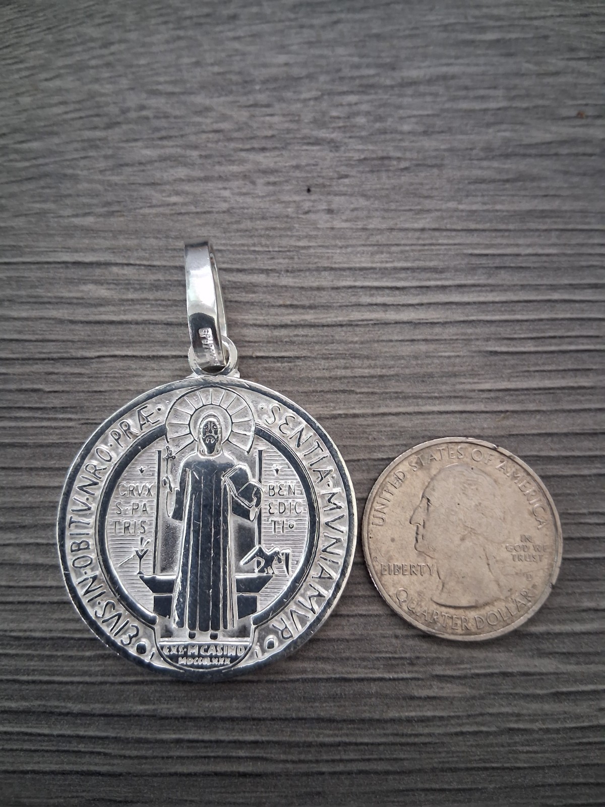 San Benito Benedict medalla ,dije de plata 925 Mexicano medalla,colgante.