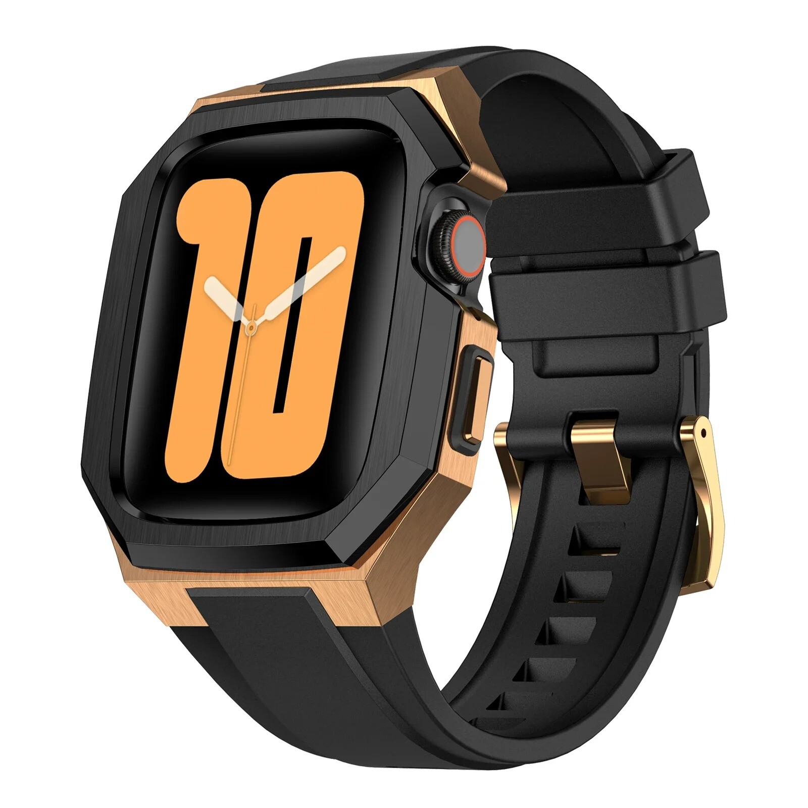Stainless Steel Case Rubber Strap Mod Kit For Apple Watch Ultra 9 8 7 45/44/49mm