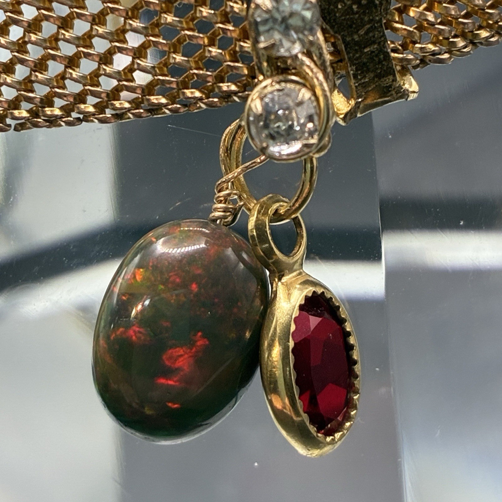Custom Vintage Gold Filled Pocket Watch & Mesh Chain Bracelet w Charms & Regalia