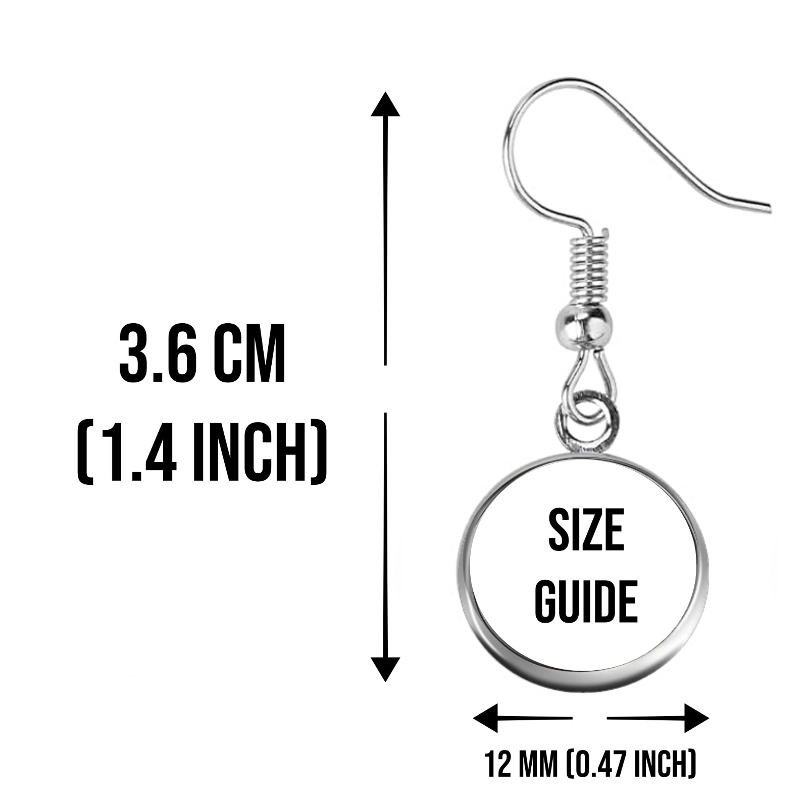 Fun Yes No drop earrings, stainless steel/glass, 3.6cm length 12mm width