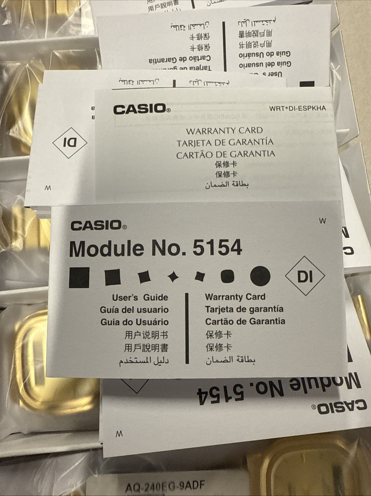 Casio AQ240EG-9A Vintage Analog Digital Watch Gold Tone Stainless Steel NEW