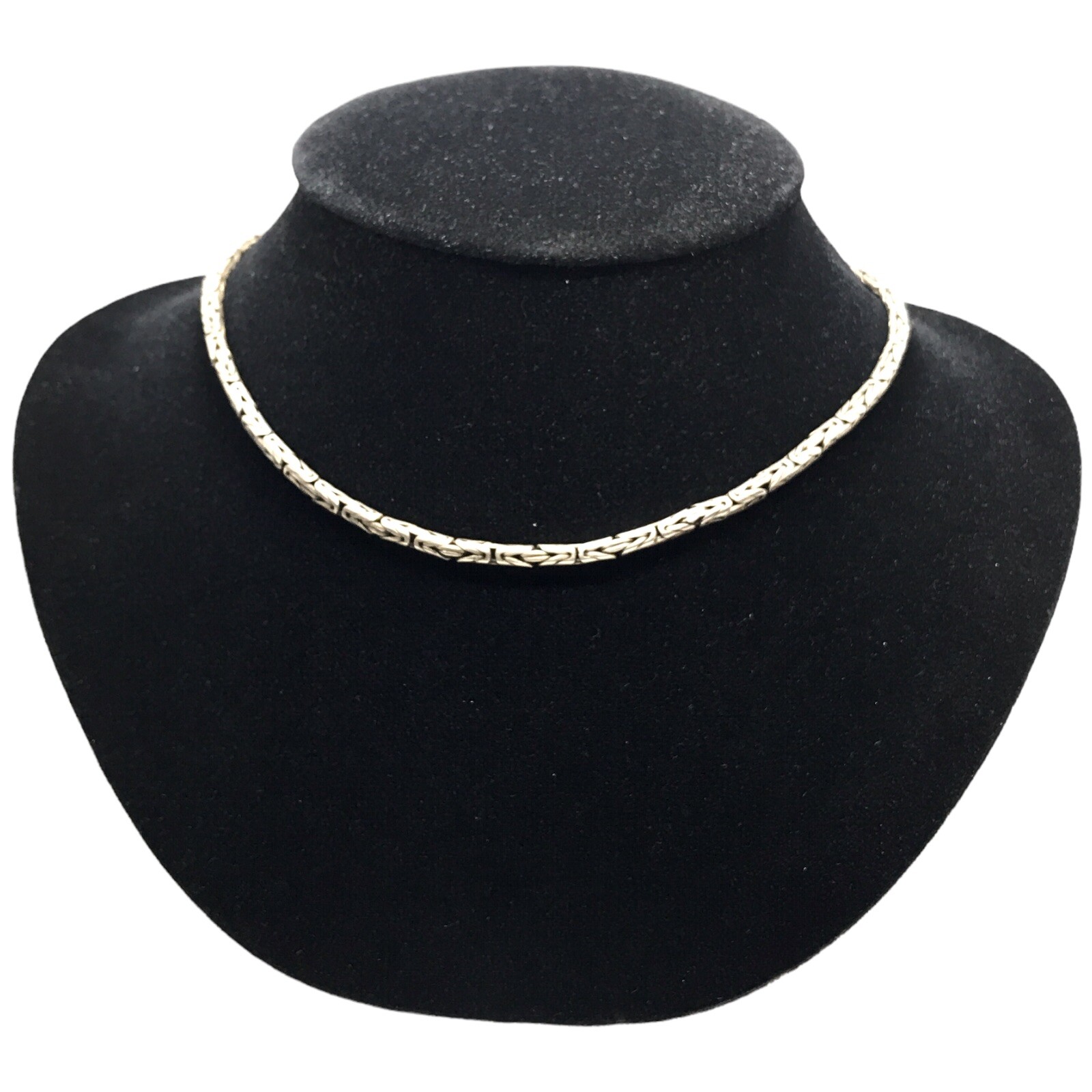 Vintage sterling silver byzantine necklace 28.5 Grams 15.5”