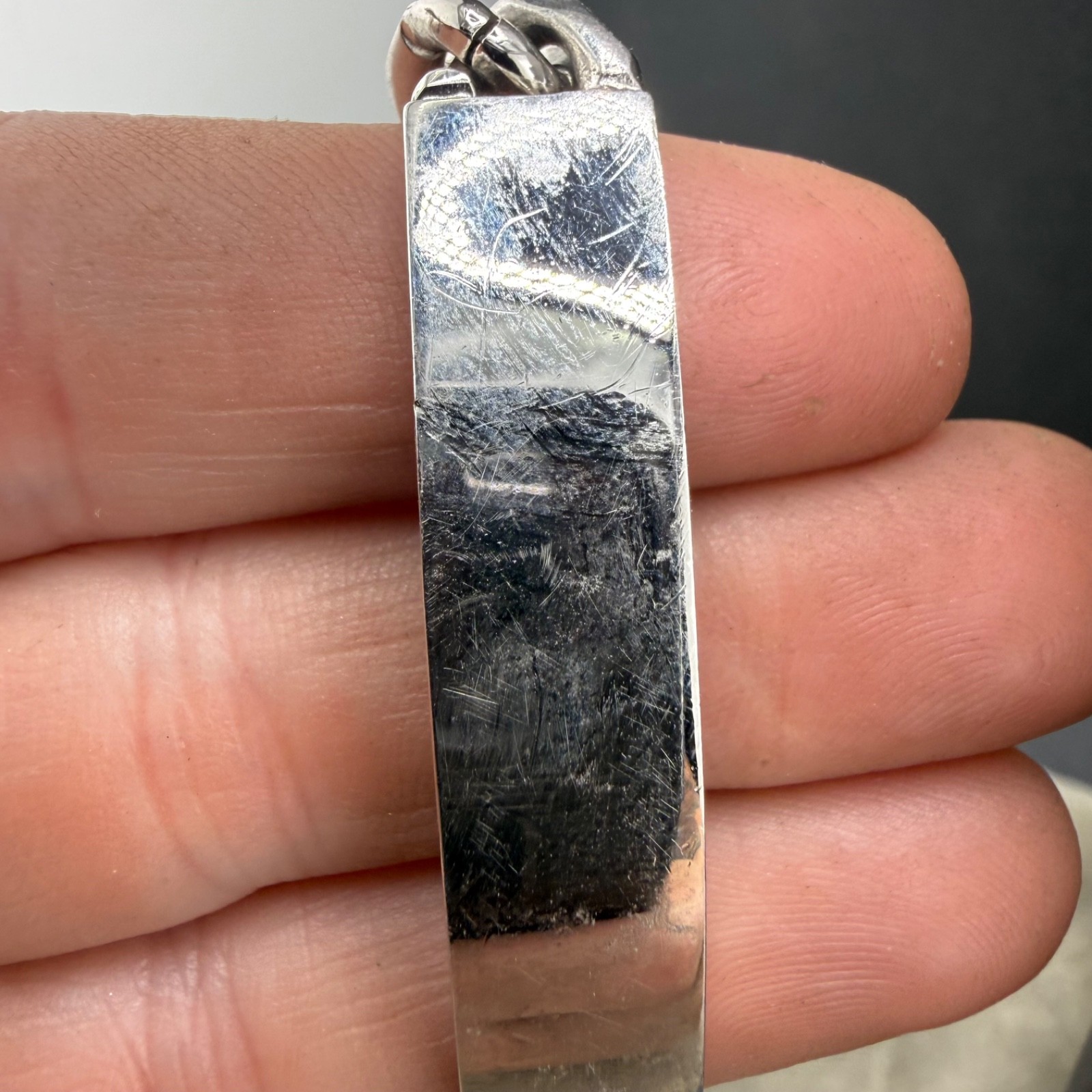 Vintage ID Bracelet Silver Tone Adjustable Not Engraved 8.5”