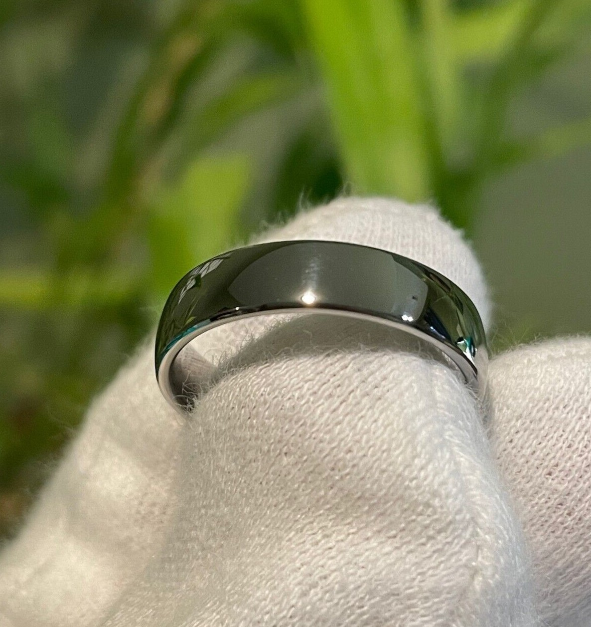 Shiny Polished Ring, Titanium Wedding Band, Low/thin dome profile, 5mm