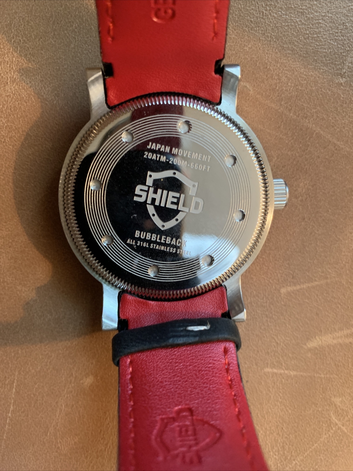 Shield Jarrod Bubbleback Mens Watch Back Dial Swiss Quartz 20ATM/200M/660FT