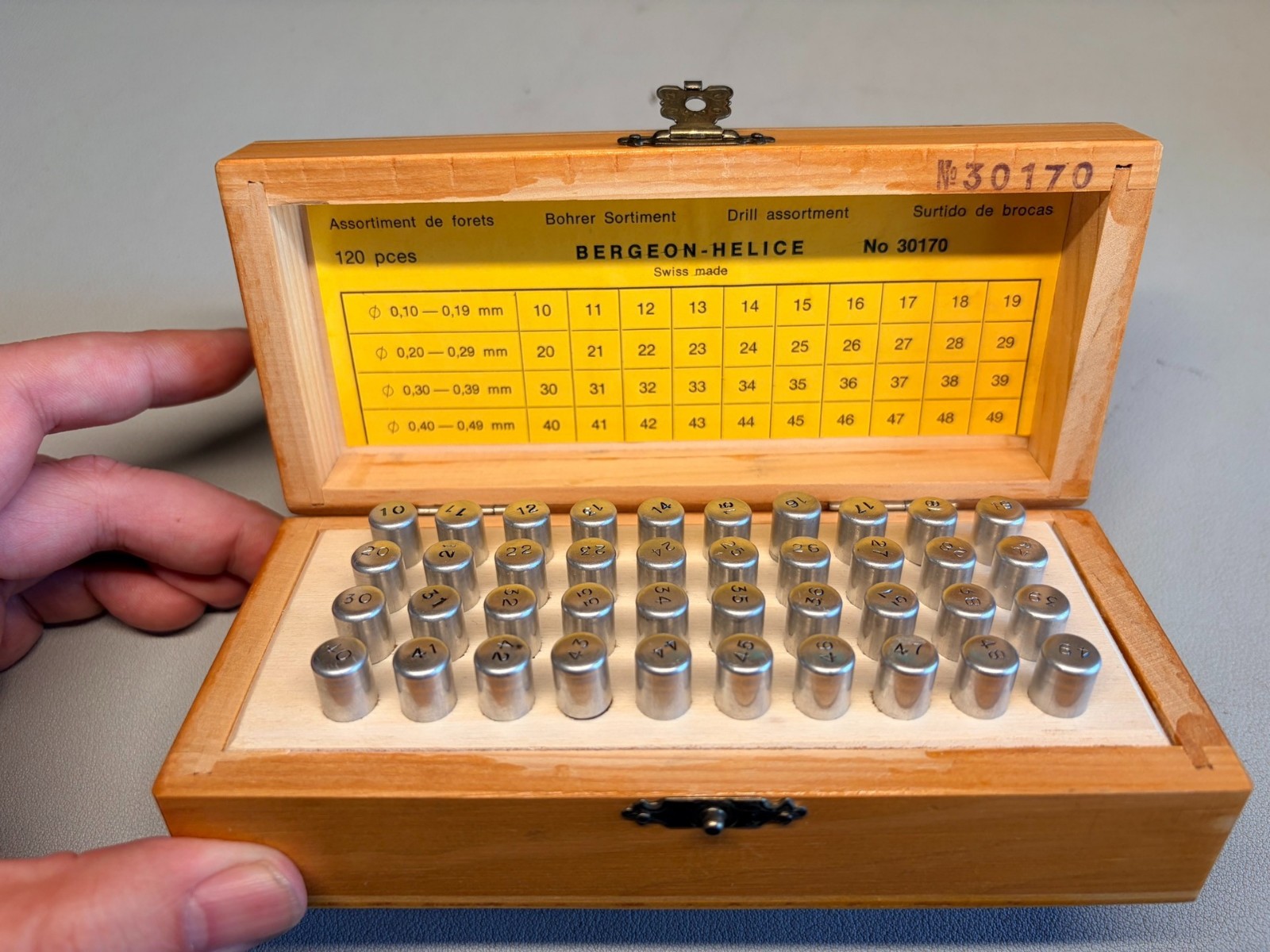 Bergeon 30170 Watchmaker Micro Drill Bits Assortment Set 120 Pcs Box Swiss Made