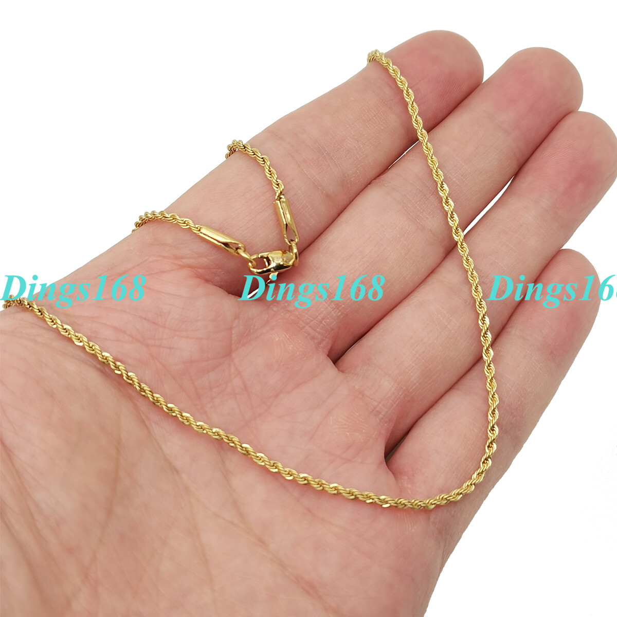GENUINE 18K Gold Filled Tarnish-Free 1.7mm wide Rope Chain Necklace 16″-32″ inch