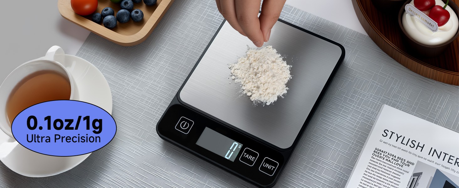 Precision Digital Kitchen Food Diet Scale,Multifunction Weight Balance 22lbs/1g