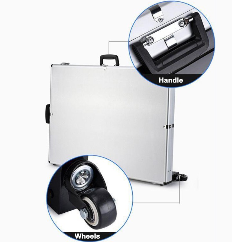 Aluminum Display Case Showcase 32″x24″ Trade Show f Card Coin Jewelry + wheels
