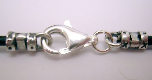 3mm Braided Sterling Silver Leather Bolo Necklace u pick length 15 thru 20 “
