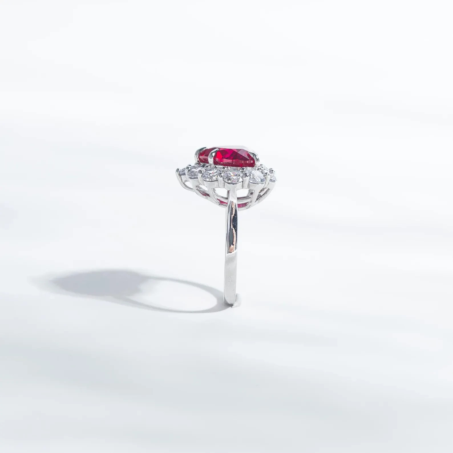 3.00 Ct Heart Cut Natural Ruby Diamond Engagement Ring 14K Solid White Gold 5