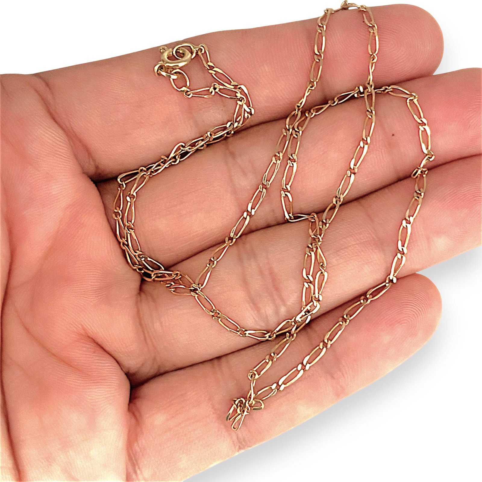 NZGD | 9ct Gold UNOAERRE Aurora 1×1 Fiagor Chain 50cm