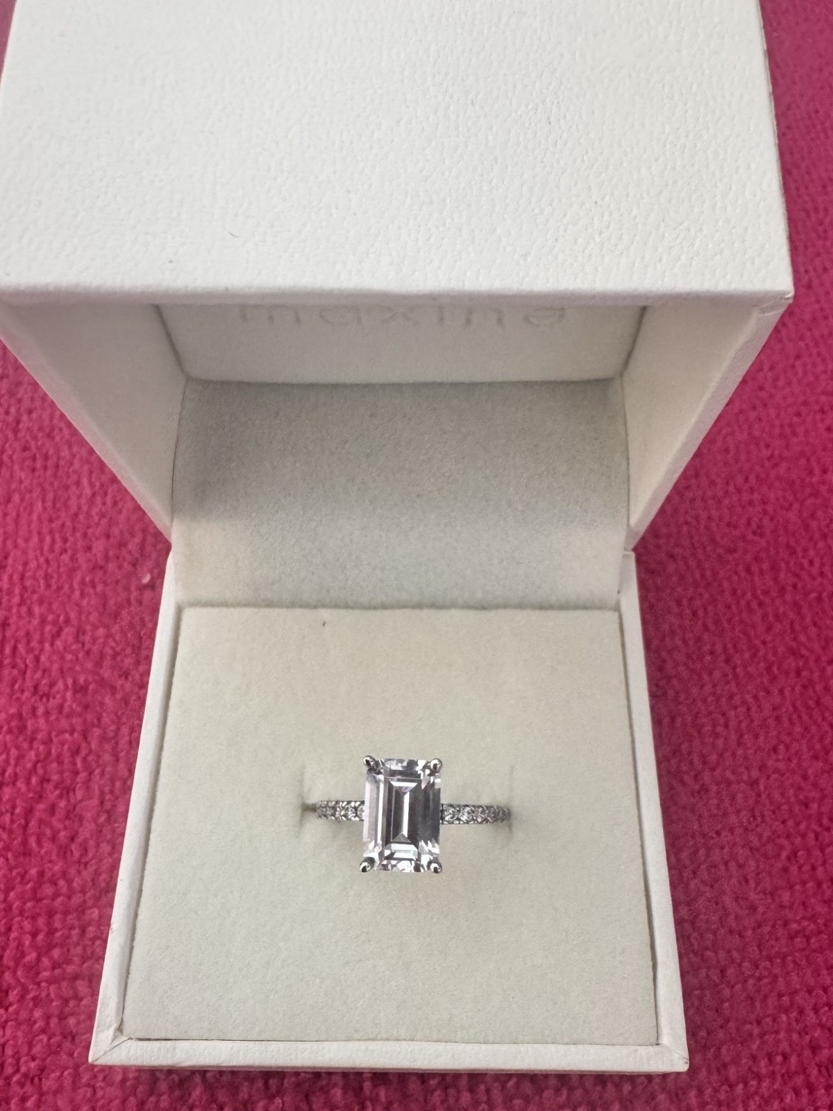 Maxine 3.5 Carat Emerald Cut Simulated Diamond Engagement Ring Size 6