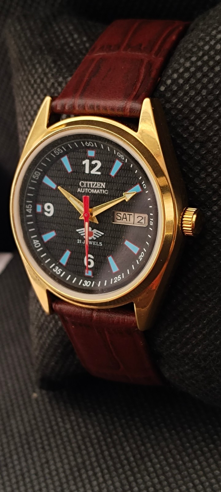 Vintag Automatic Citizen Japan Made Black Dial Day/ Date Men’s Wrist Watch