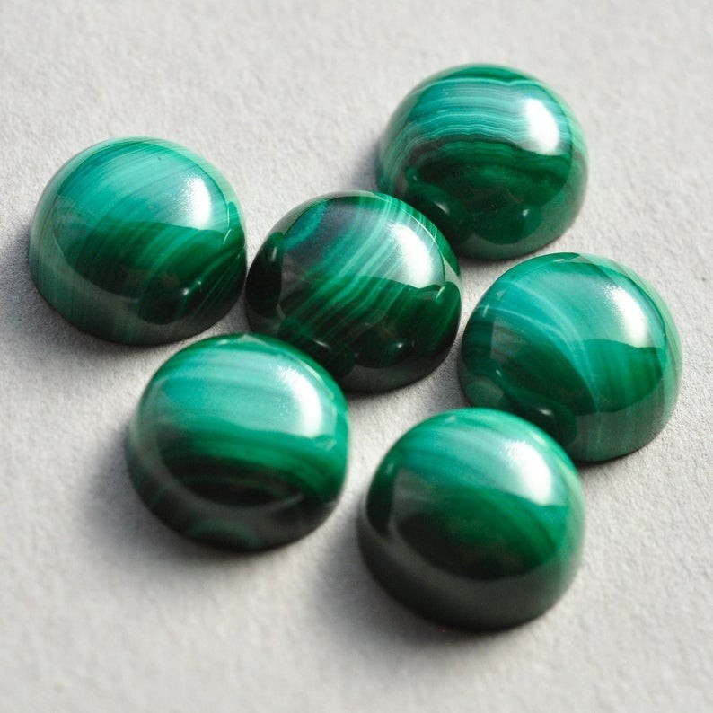 Natural Malachite Round Cabochon 5mm To 20mm Loose Gemstone