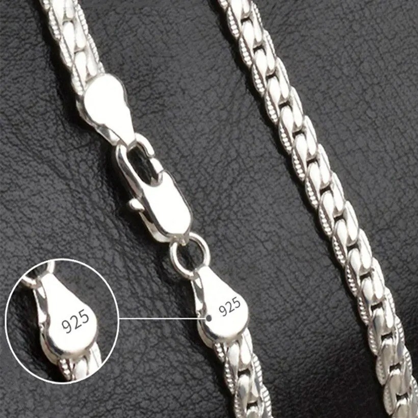 925 Silver Solid Silver Chain Necklace Jewelry Fashion Gift for Women Men