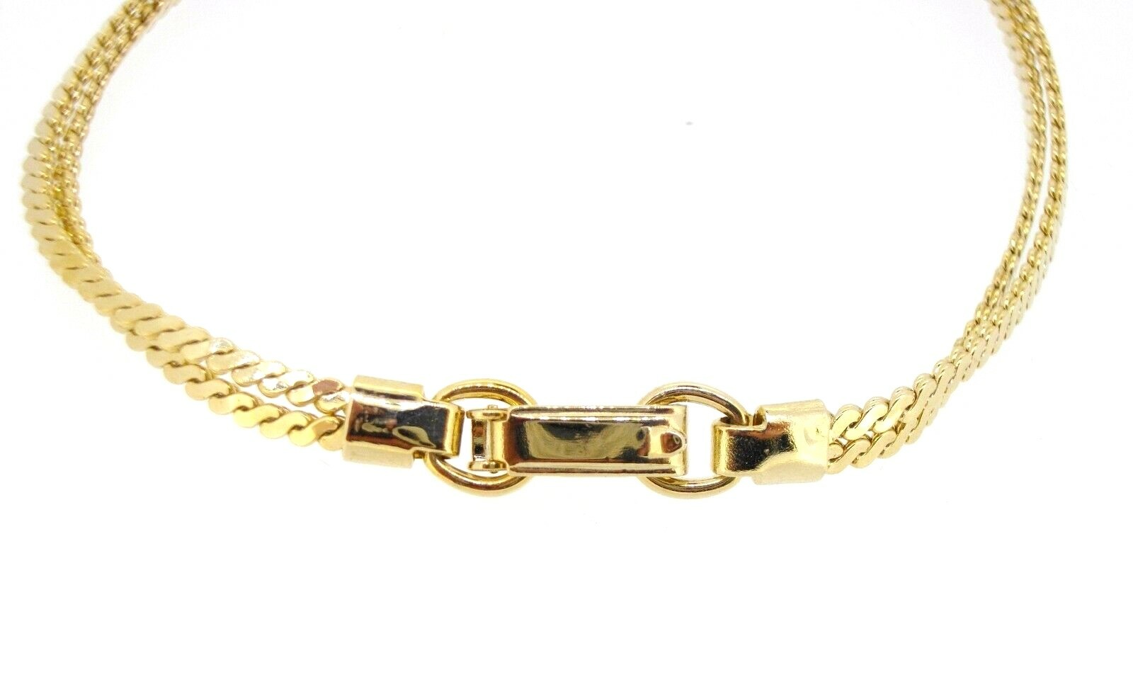 Bracelet Lang gold filled double Serpentine chain ID identification with diamond