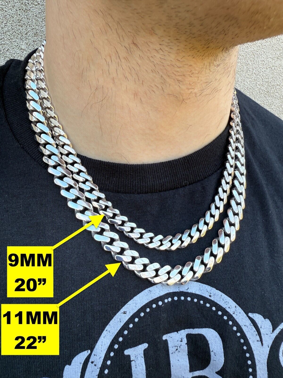 Monaco Cuban Link Chain Necklace Or Bracelet Hollow Real 925 Silver 9-15mm ITALY