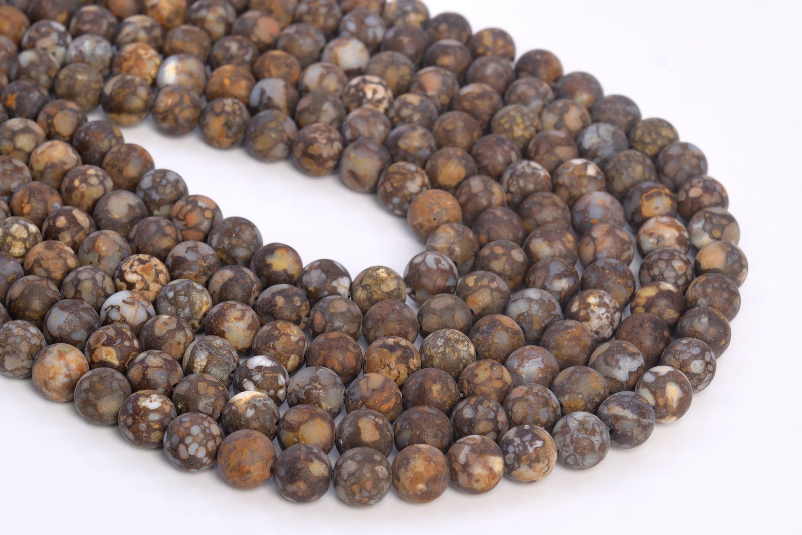 Matte Brown Opal Beads AAA Natural Gemstone Round Loose Beads 8MM 10MM 12MM